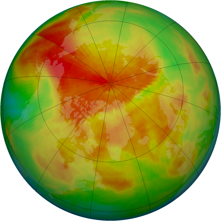 Arctic ozone map for 31 March 1992
